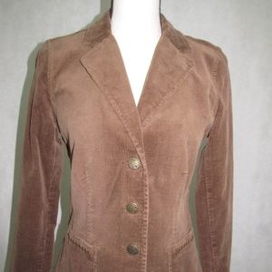 Style & Co Petite Jacket Size S Corduroy Brown NEW